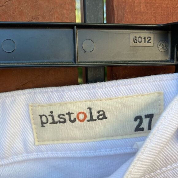 Pistola 5-Pocket Denim Off-White Distressed Shorts size 27 - Picture 2 of 3